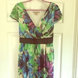 Floral chiffon tea dress